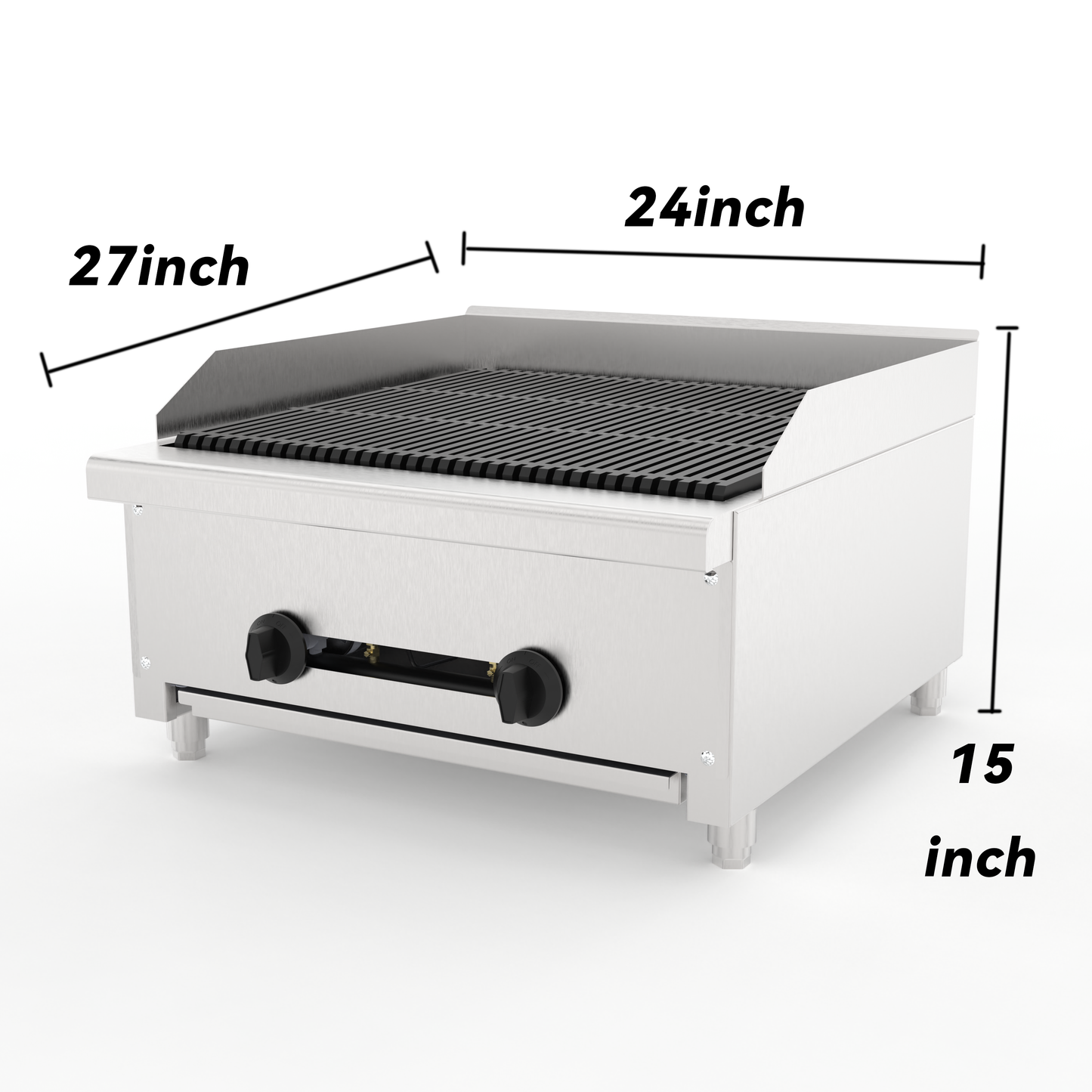 24 Inch Commercial Gas Lava Rock Charbroiler