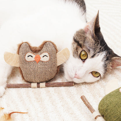 Cat Self-Entertainment Mint Feather Catnip Teething Stick