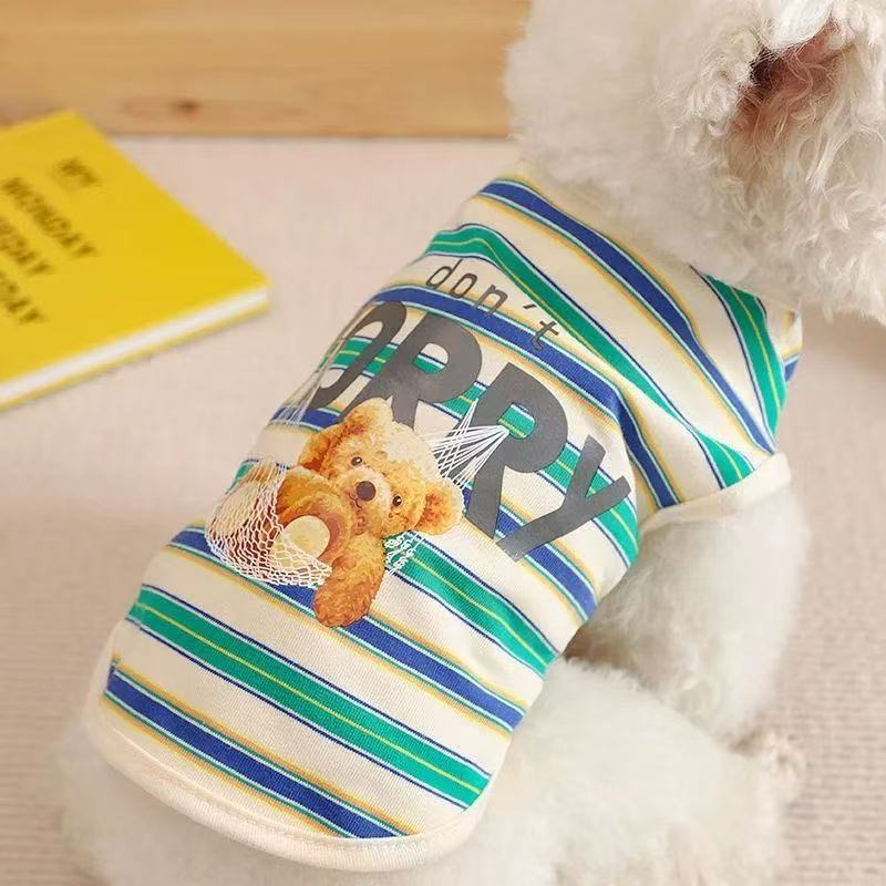 Summer Clothes For Dogs And Cats SpringSummer Breathable Striped Pet Vests
