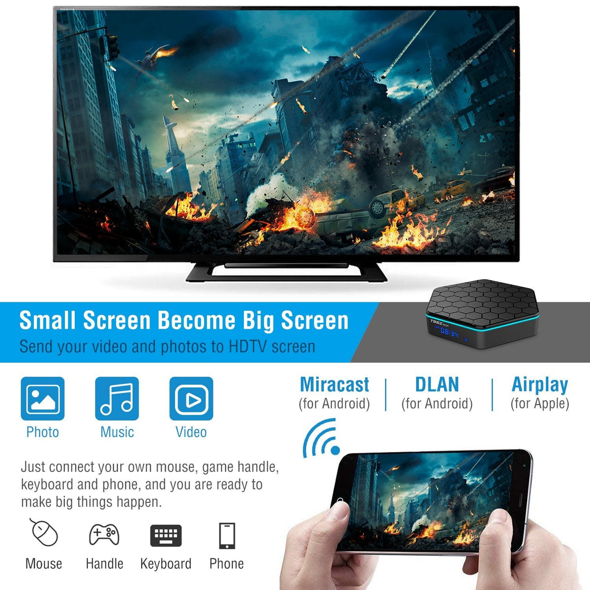 Android 7.1 TV Box Amlogic S912 Octa Core 3GB / 32GB UHD 4K VP10 H.265 WiFi_x000B__x000B_USB2.0 Smart Streaming Media Player US UK Plug