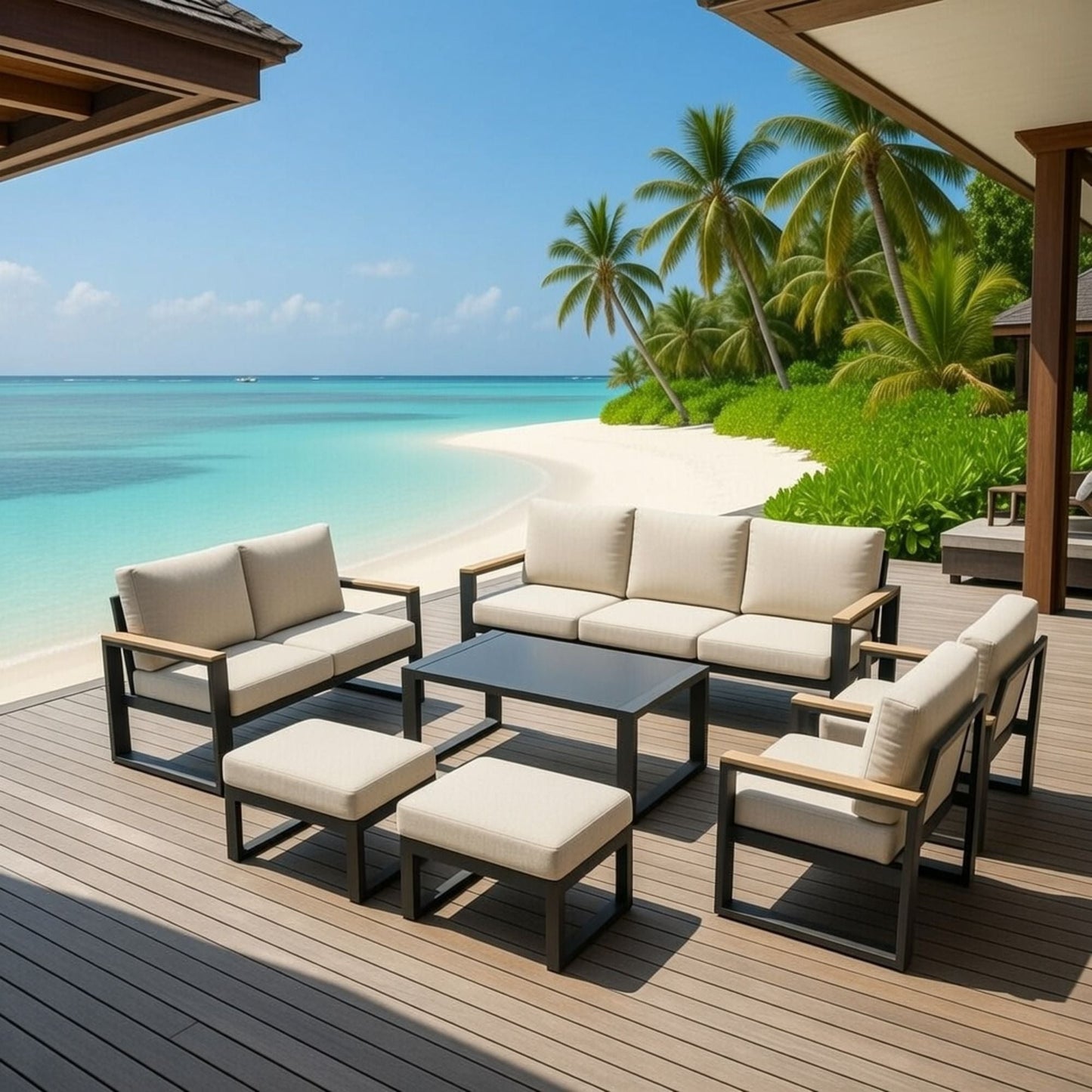 Modern Outdoor Sofa Set With Coffee Table