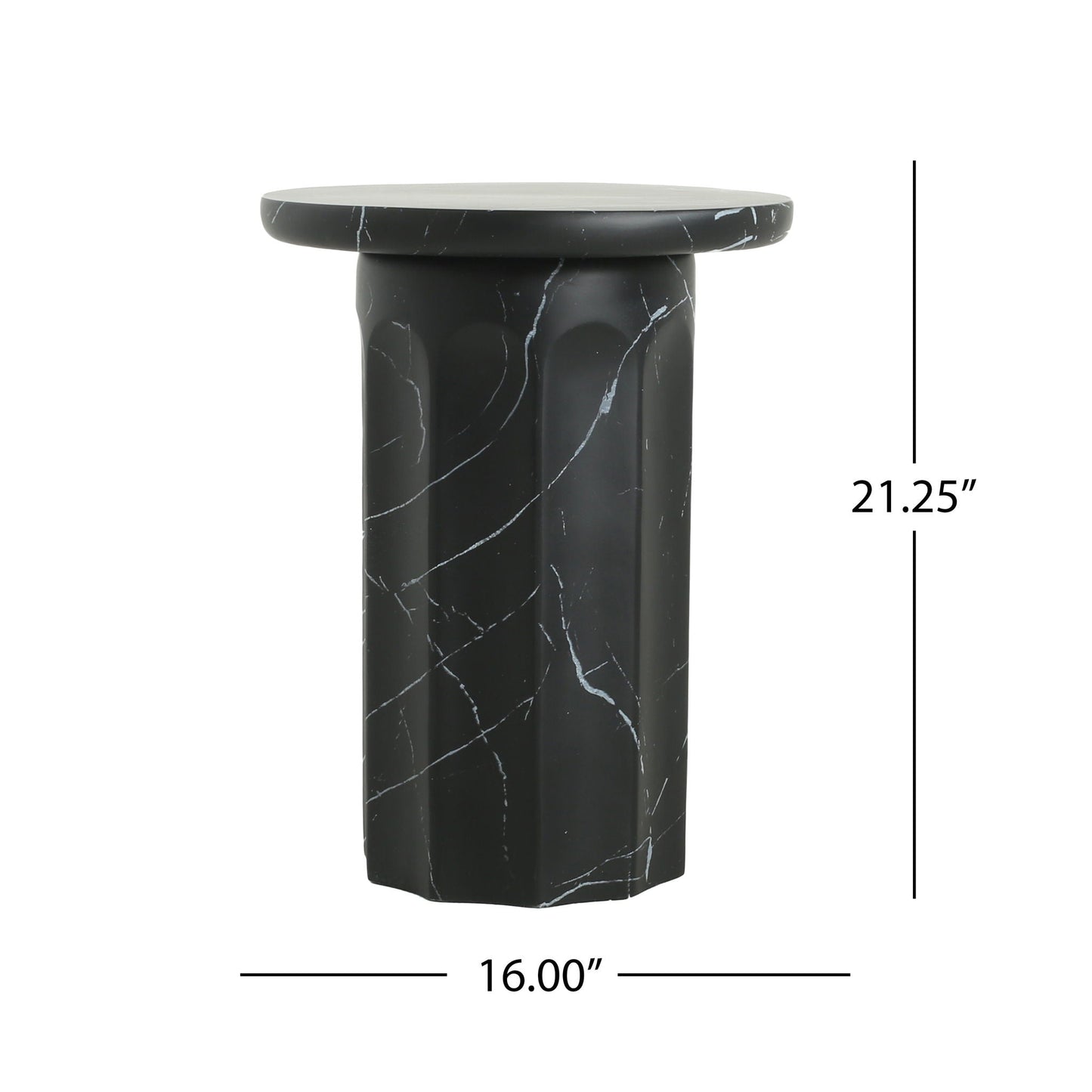Outdoor Lightweight Concrete Marble Effect Side Table