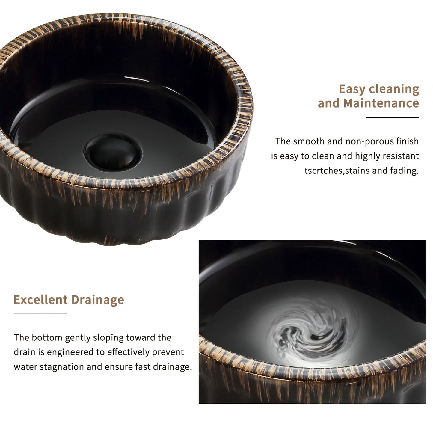 Vessel Sink, Above Counter Small Bowl - Black