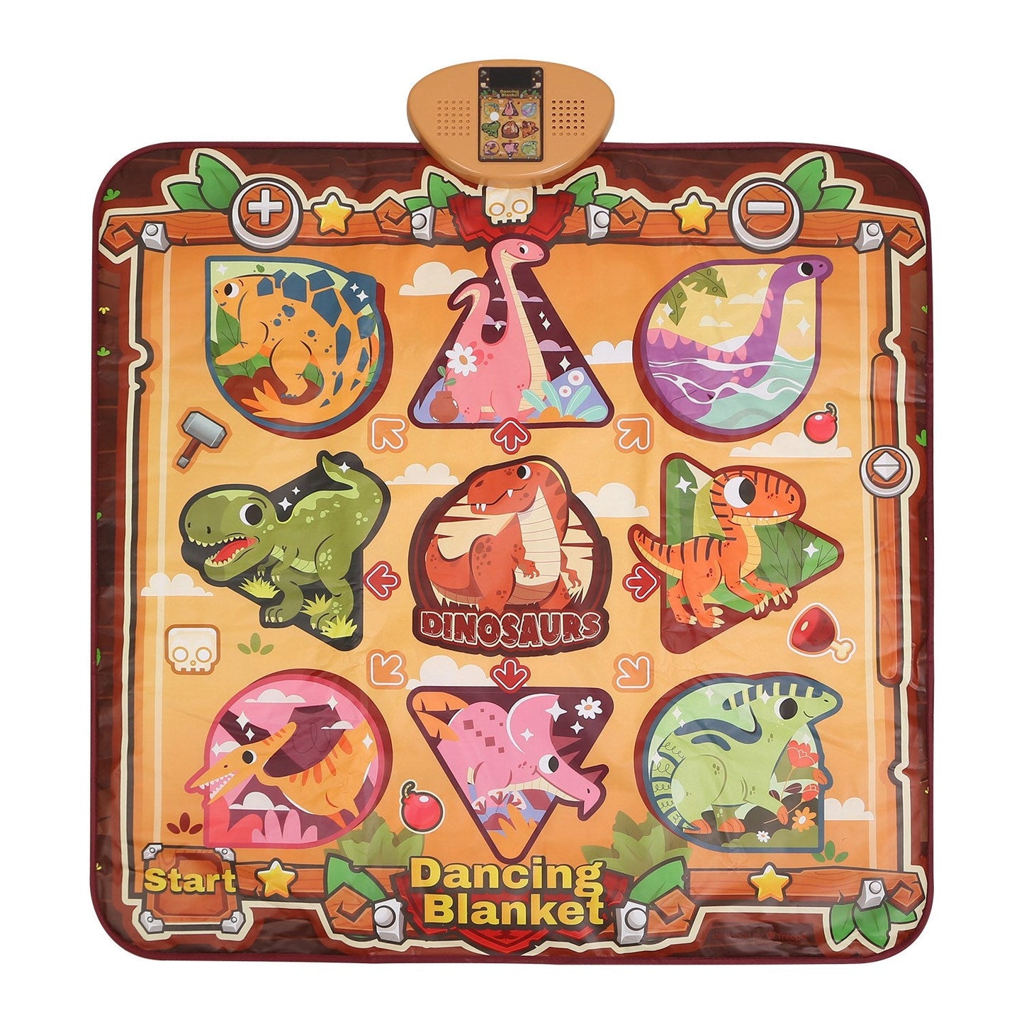 Dinosaur Dance Mat for Kids Aged 3-6 Electronic Music Dance Pad with 7 Gaming Modes Built-in Music Adjustable Volume Optimal Gift for Boys Girls