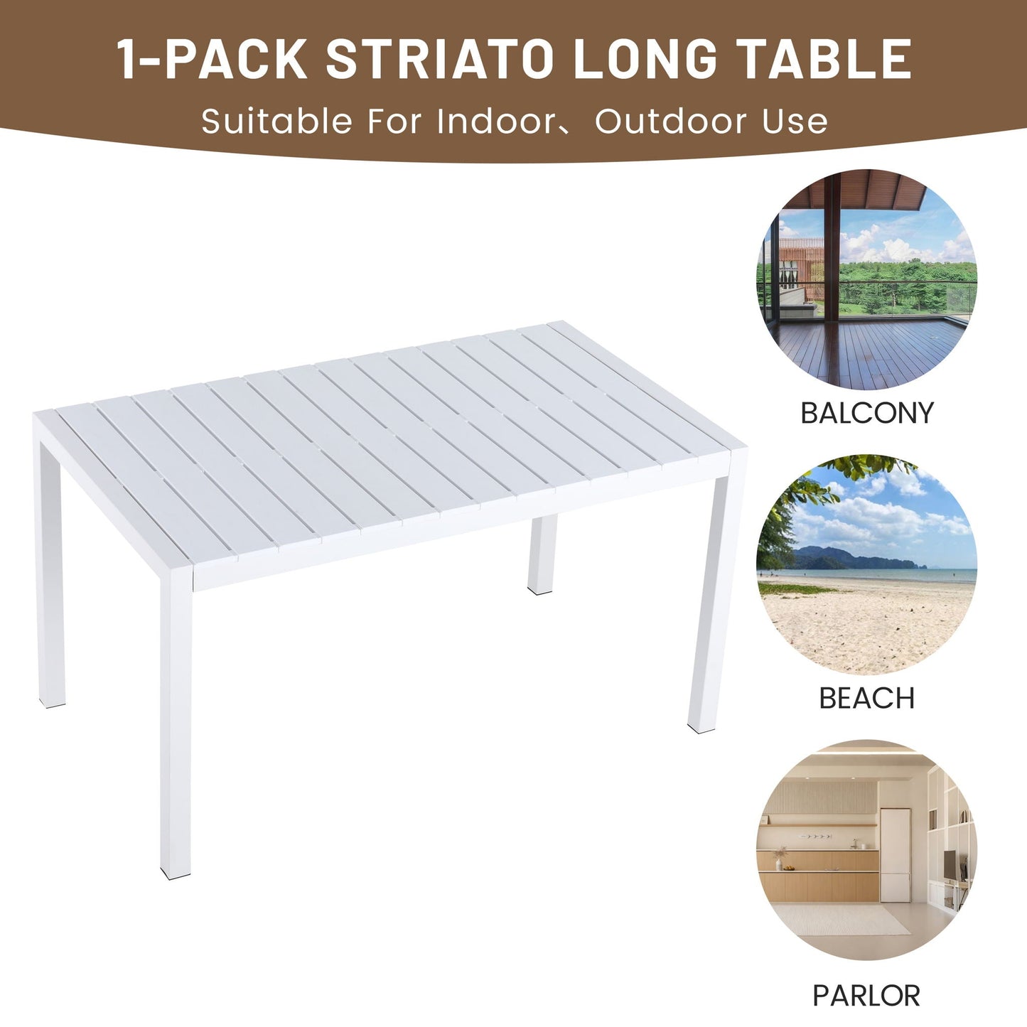 4 Piece Set Of Modern Striped Color- Blocking Single Chairs With Long Table