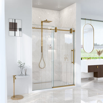 56"-60"W x 72"H Frameless Single Sliding Shower Door