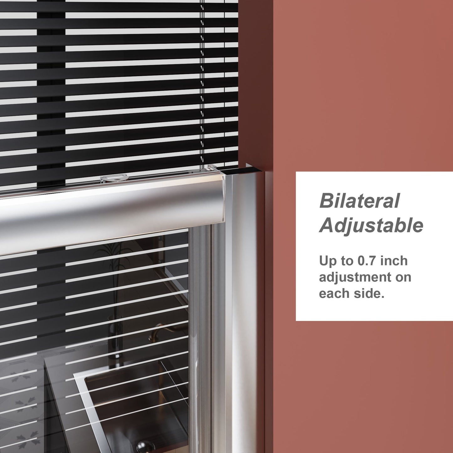 Single Sliding Shower Door With Handle - Chrome