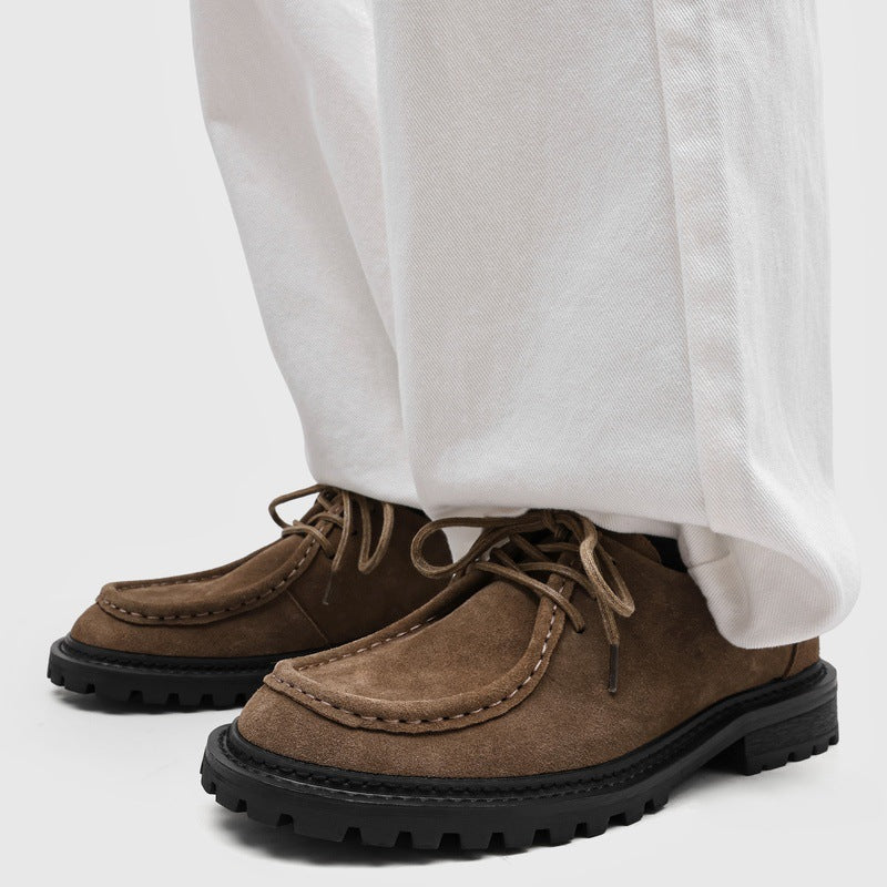 Retro Thick-soled Lace-up Casual Shoes