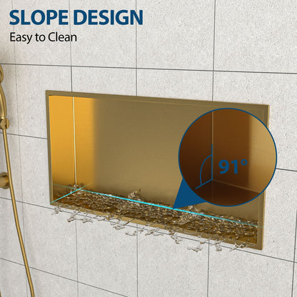 Stainless Steel Shower Niche With Seamless Design For Bathroom Storage