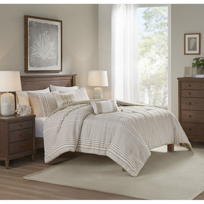 Full/Queen 3 Piece Cotton Yarn Dyed Comforter Set