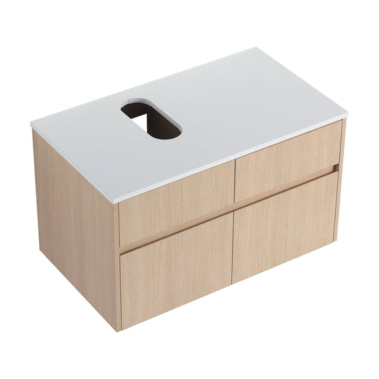 32-Inch Wall-Mounted Bathroom Vanity with 2 Soft Close Doors and 1 Drawer