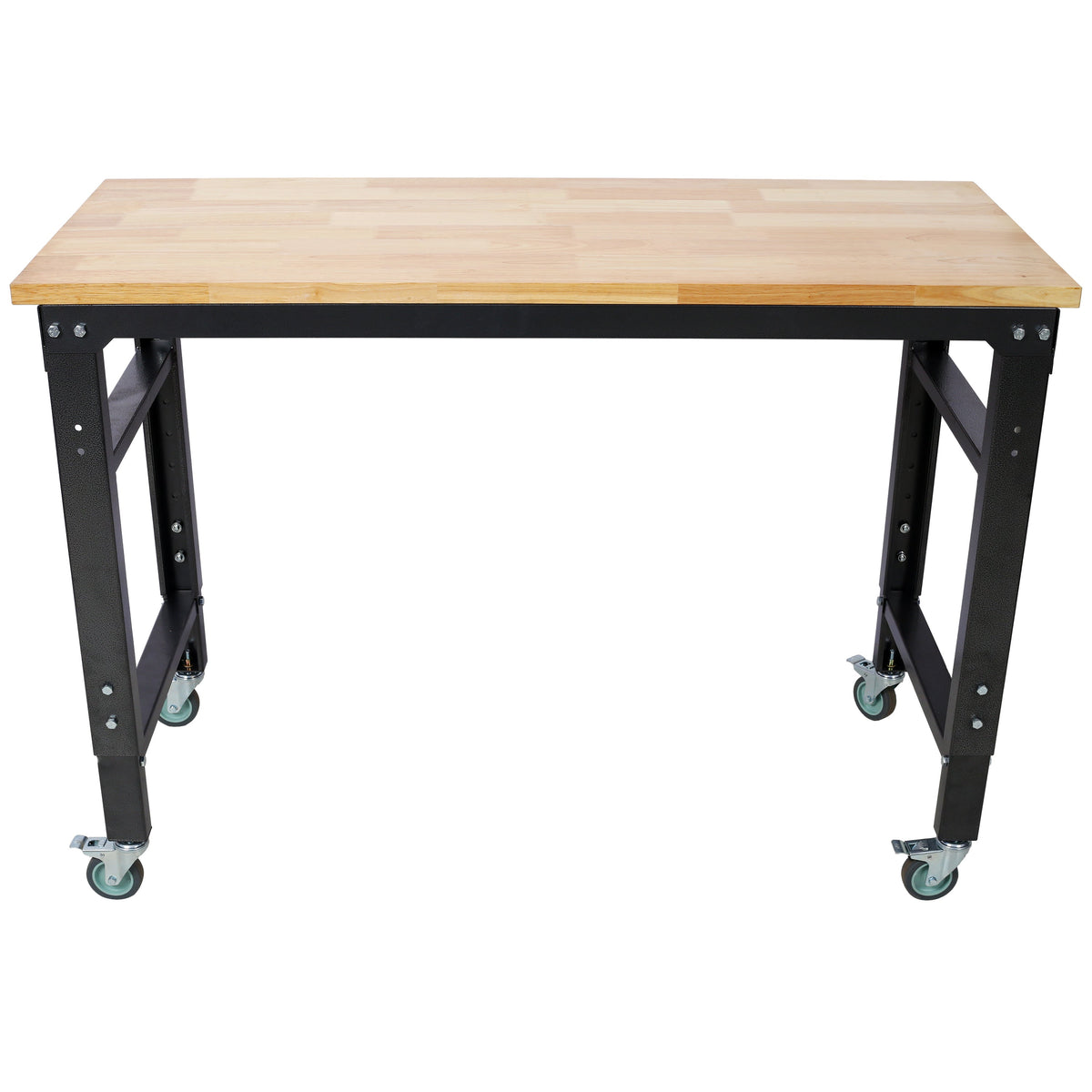 48" Wide Rolling Workbench with Adjustable Height - Dark Gray, Wood