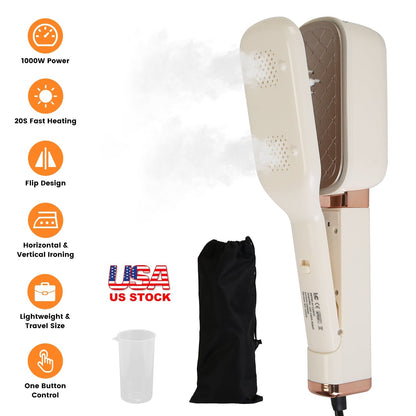 Steam Iron Press 3 In 1 Travel Steamer For Clothes With 180¡ Flip Head Portable Handheld Flat Iron 1000W Wrinkles Remover Wet And Dry Ironing Garment