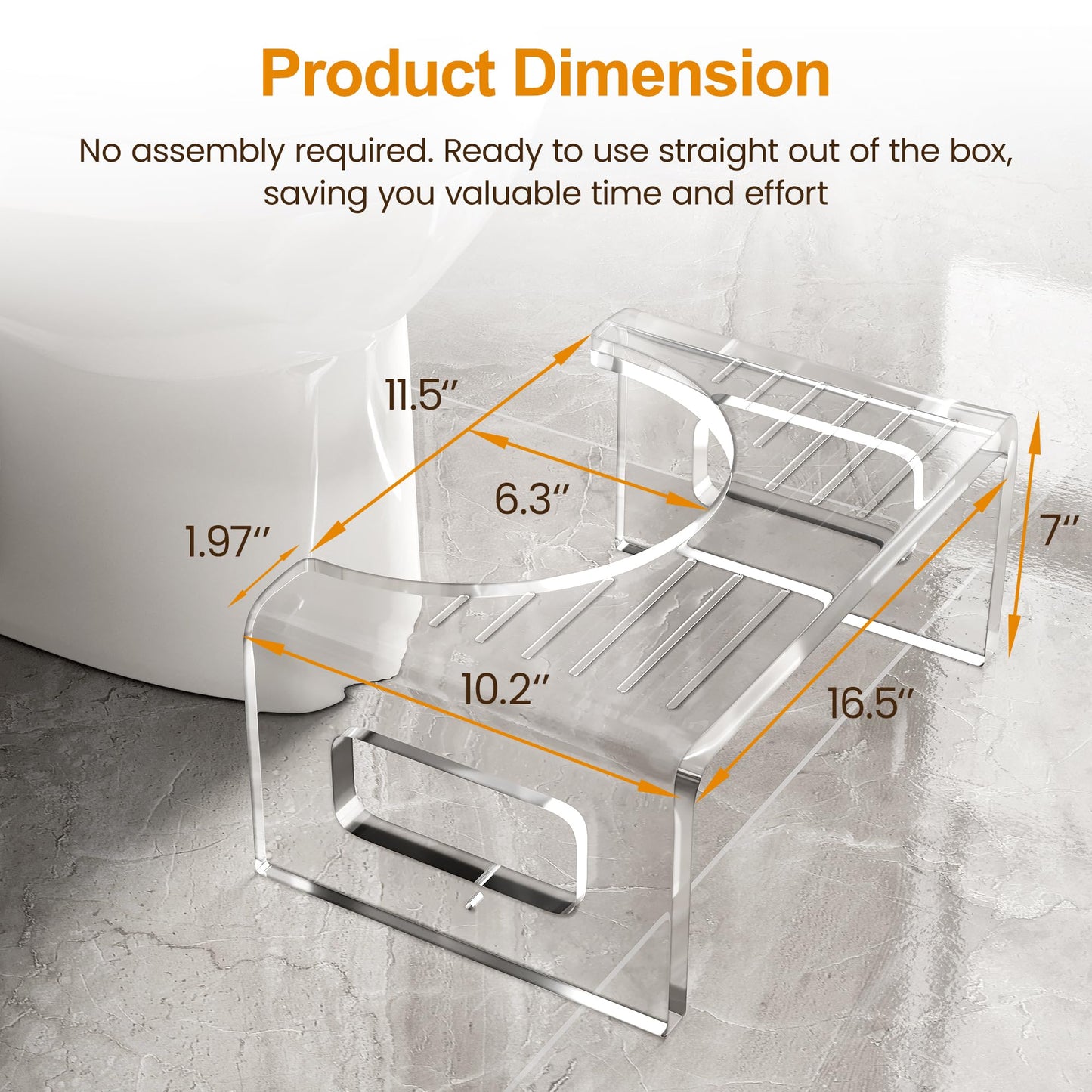 7'' Tall Acrylic Toilet Stool
