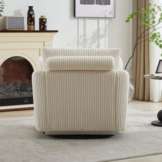 40.55''W Swivel Accent Chair with 2 Throw Pillows