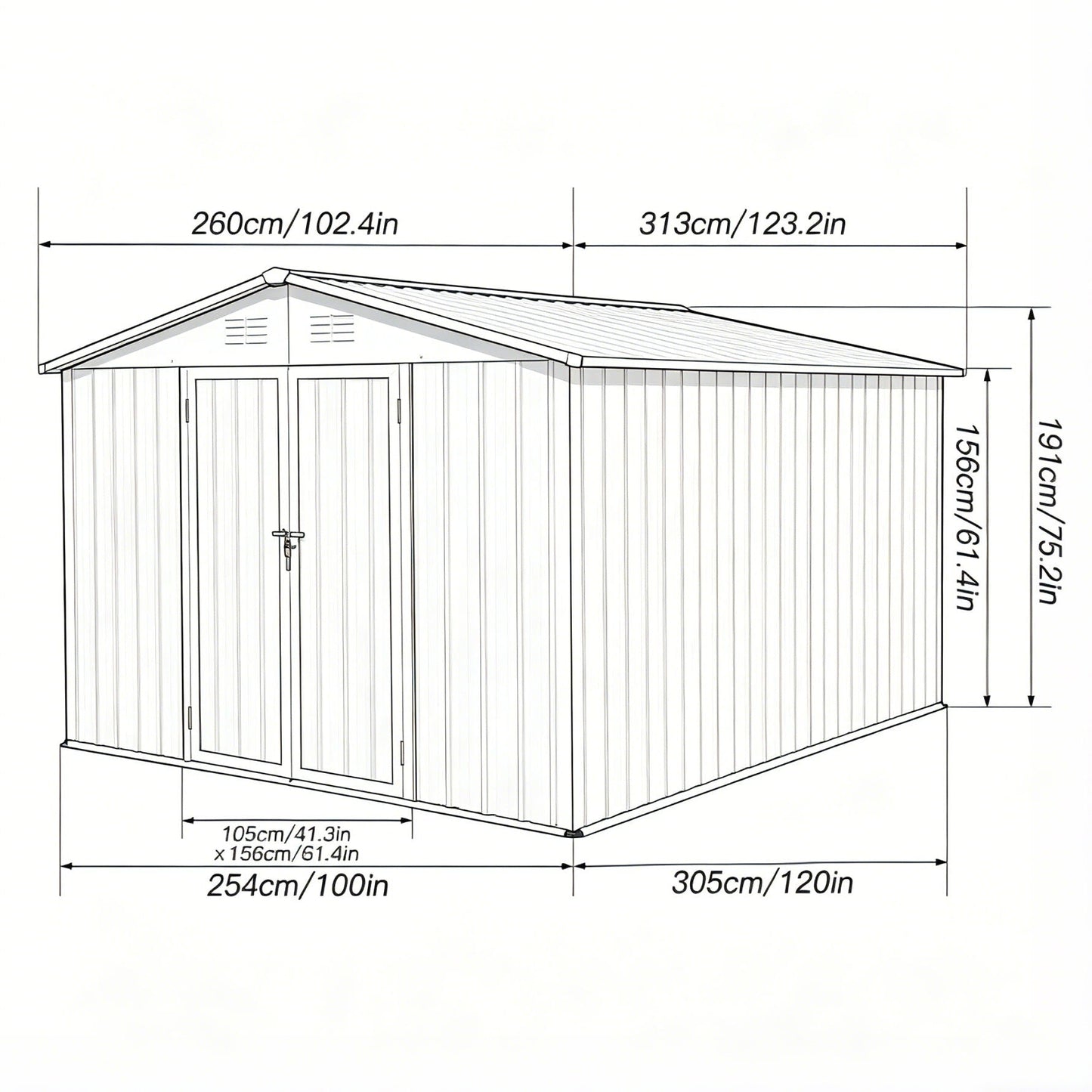 10' x 8' Garden Sheds Outdoor Storage Sheds