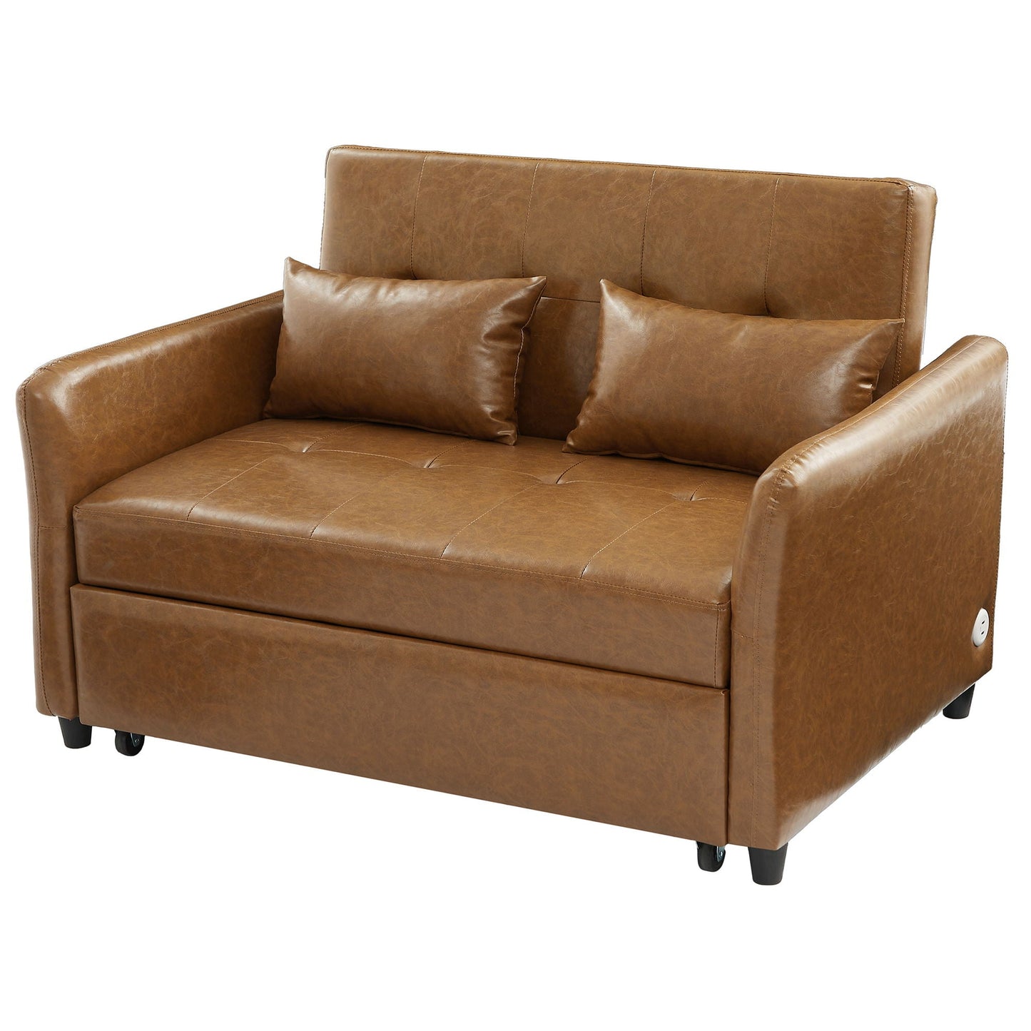 Convertible Sleeper Sofa Bed With 3 USB Ports