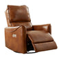 Electric Recliner Chair With Rocker And Swivel Function - Brown