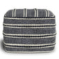 Corrie - Square Outdoor / Indoor Pouf - Navy / White