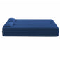 Modern Floor Sofa With Two Pillows Convertible Teddy Fabric Foam Filled Bed