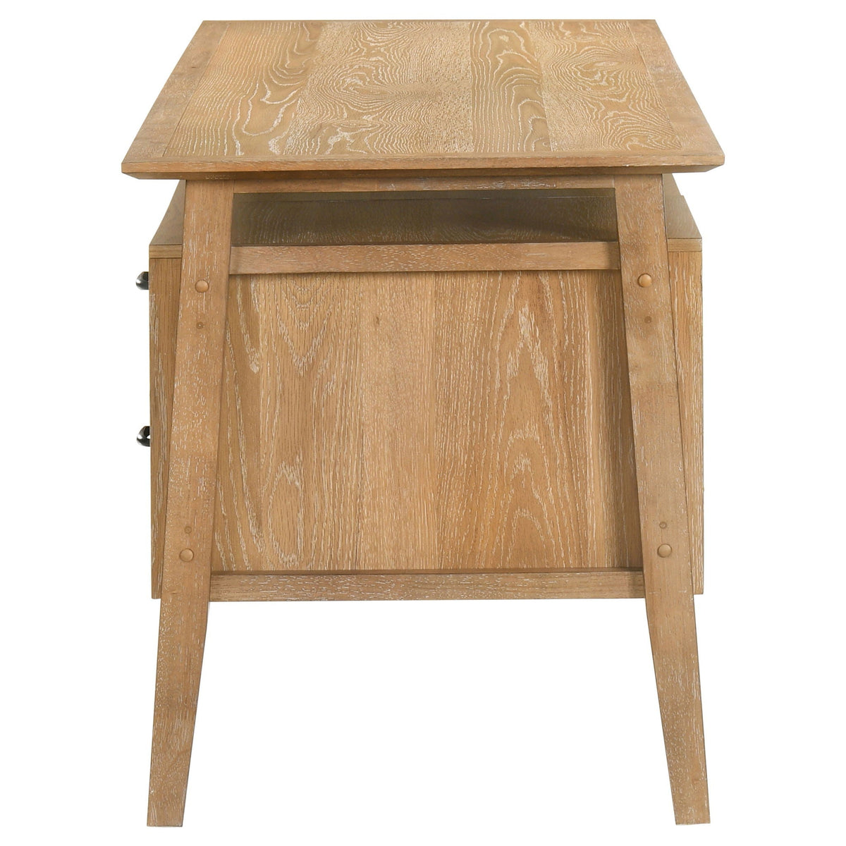 Goodson 64-inch 4-Drawer Double Pedestal Computer Desk Distressed Light Brown