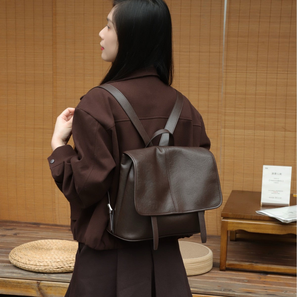 Cross-border Top-grain Vegetable-tanned Leather Backpack For Women, Large Capacity, Vintage Versatile Travel Bag, Genuine Leather Messenger Bag