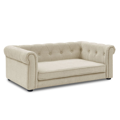Modern Elegant Rectangle Pet Bed, Durable Elevated Dog Sofa