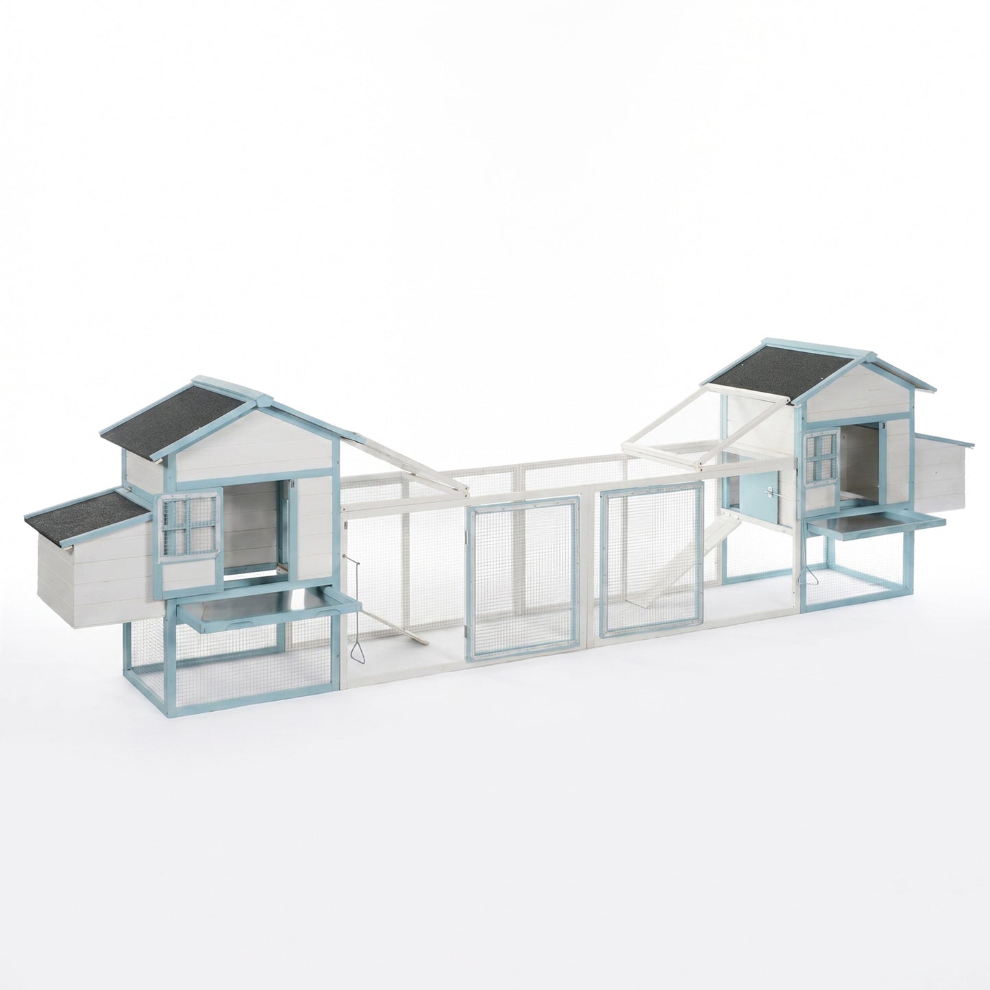 Large Wooden Chicken Coop with Double Nesting Boxes