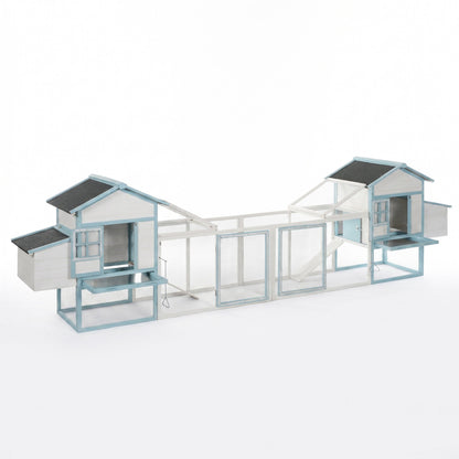 Large Wooden Chicken Coop with Double Nesting Boxes