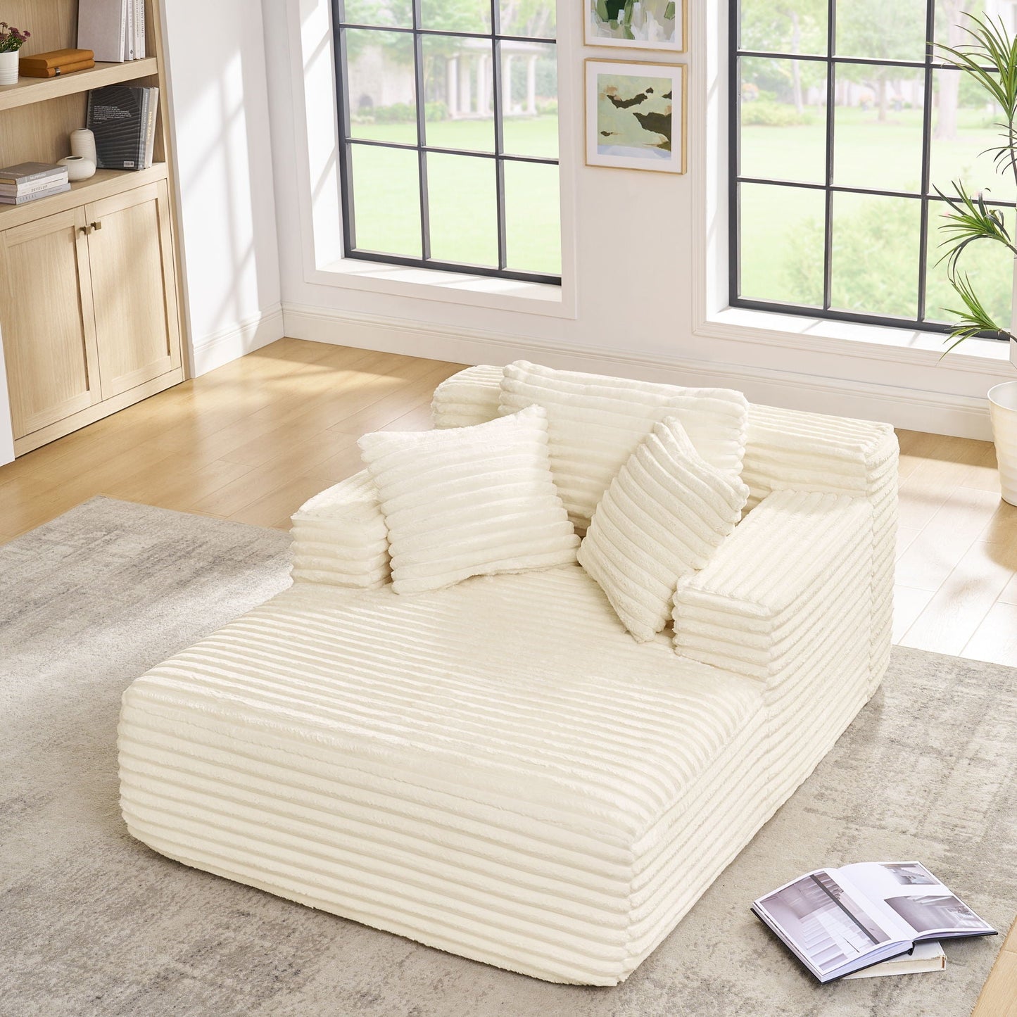 Chaise Lounge Sofa Bed With Deep Seat For Living Room