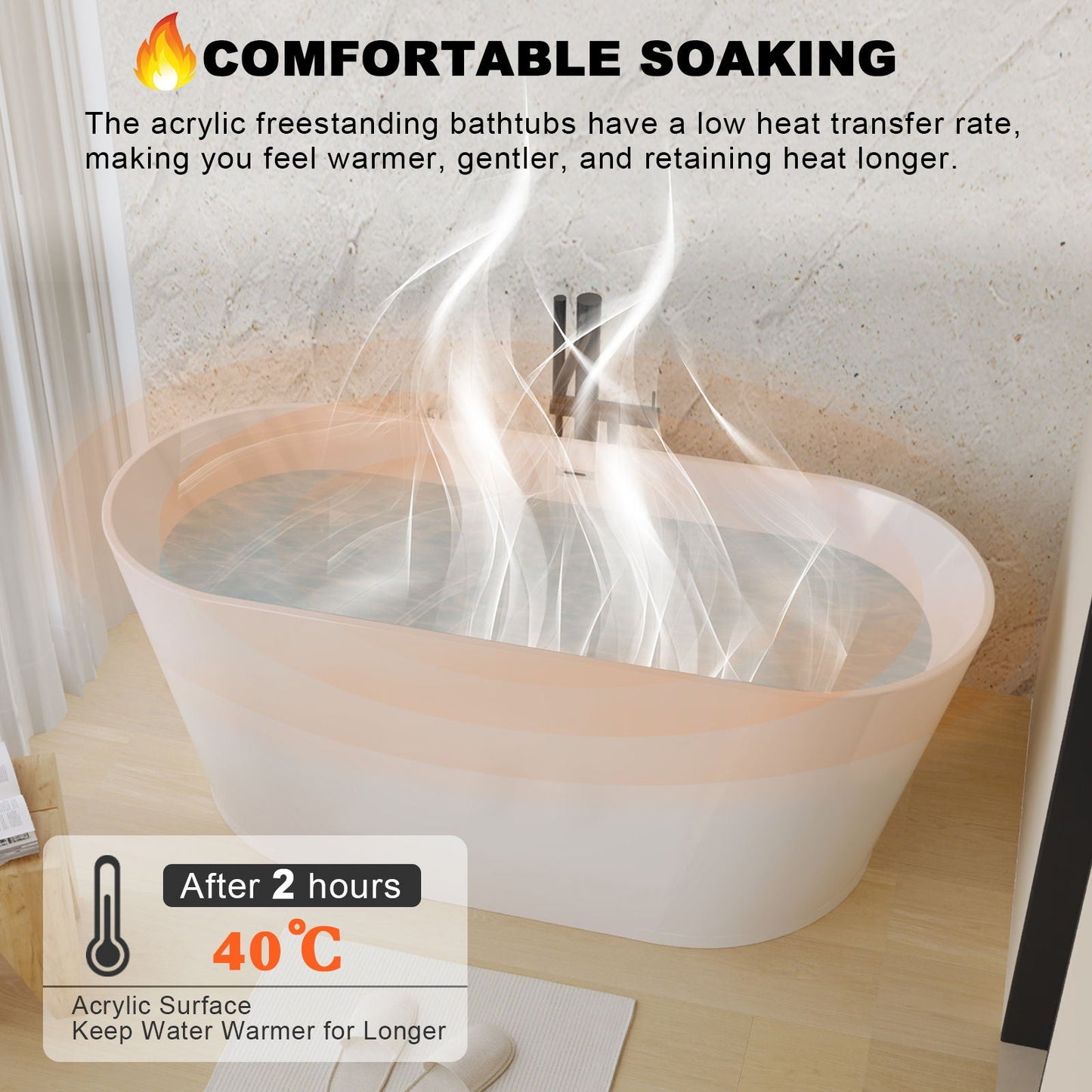 Glossy Freestanding Bathtub With Toe Tap Drain