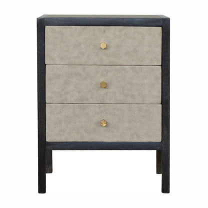 Nightstand, 3 Drawer - Black