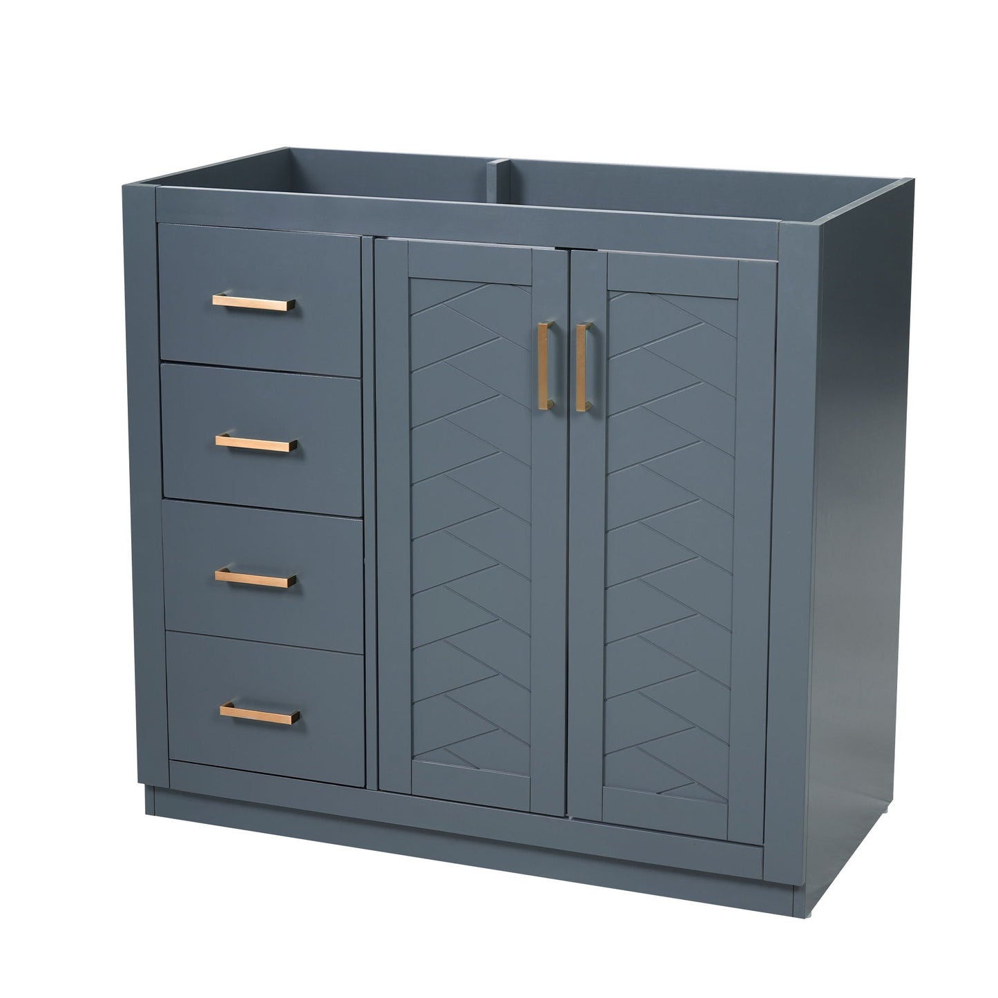 Retro Style Bathroom Vanity, 3 Drawers & Soft Closing Doors