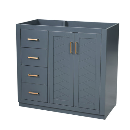 Retro Style Bathroom Vanity, 3 Drawers & Soft Closing Doors