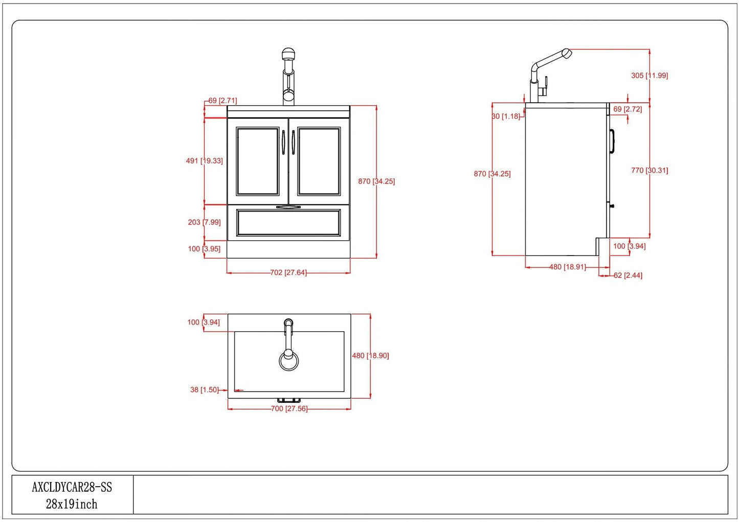 Cardinal - Laundry Cabinet With Faucet And Sink - White