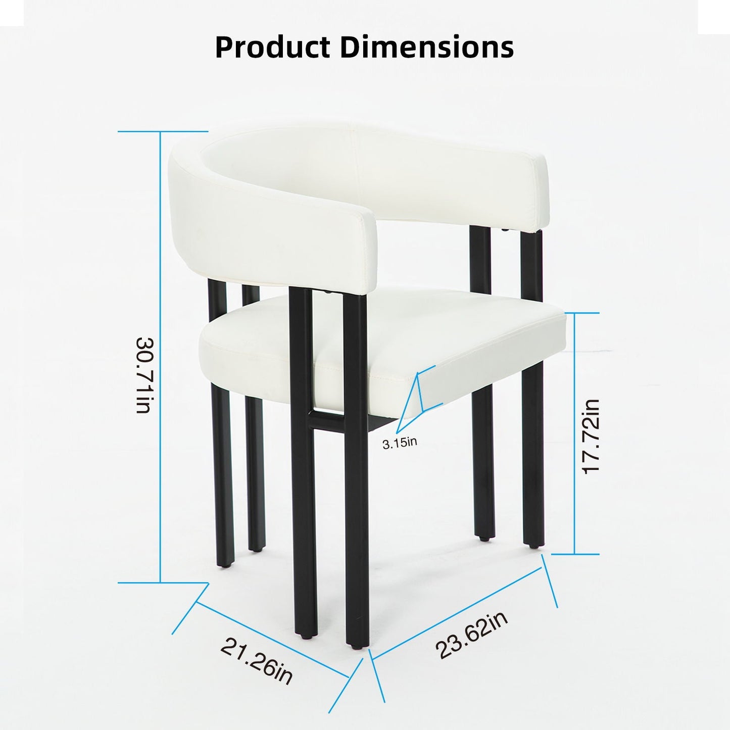 Modern Dining Upholstered Barrel Chair With Curved Back And Armrests
