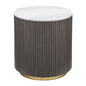 Jason Round White Marble Top Side End Table Charcoal