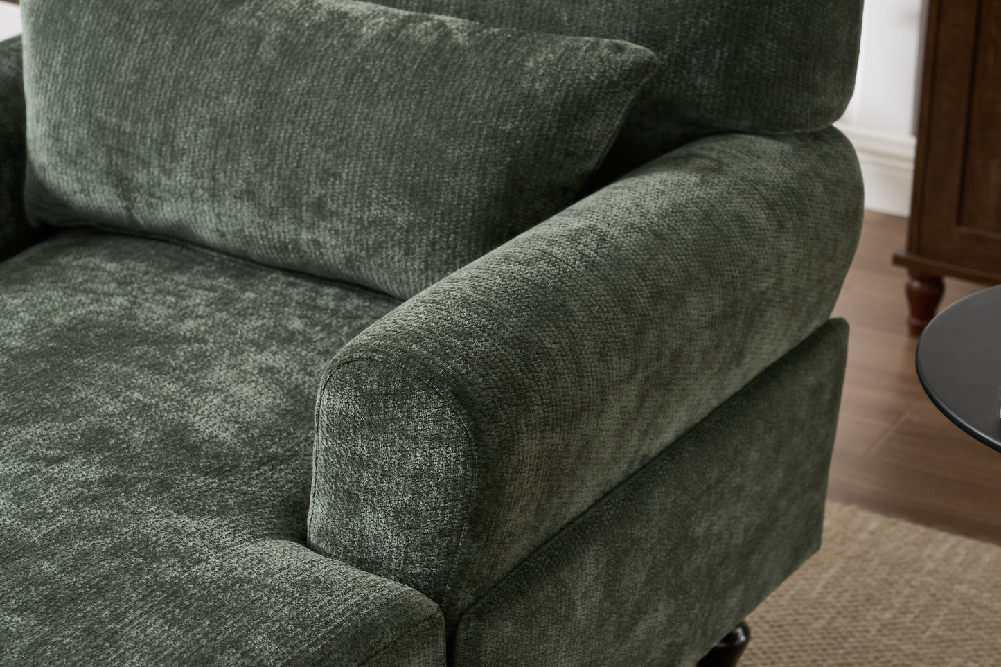 Modern Chaise Lounge Upholstered Sofa Recliner Chair in Green
