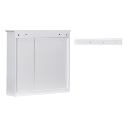 Bathroom Vanity With Medicine Cabinet, Royal Mirror Cabinet, Modern Bathroom Storage Cabinet With 2 Soft Closing Doors And 4 Drawers