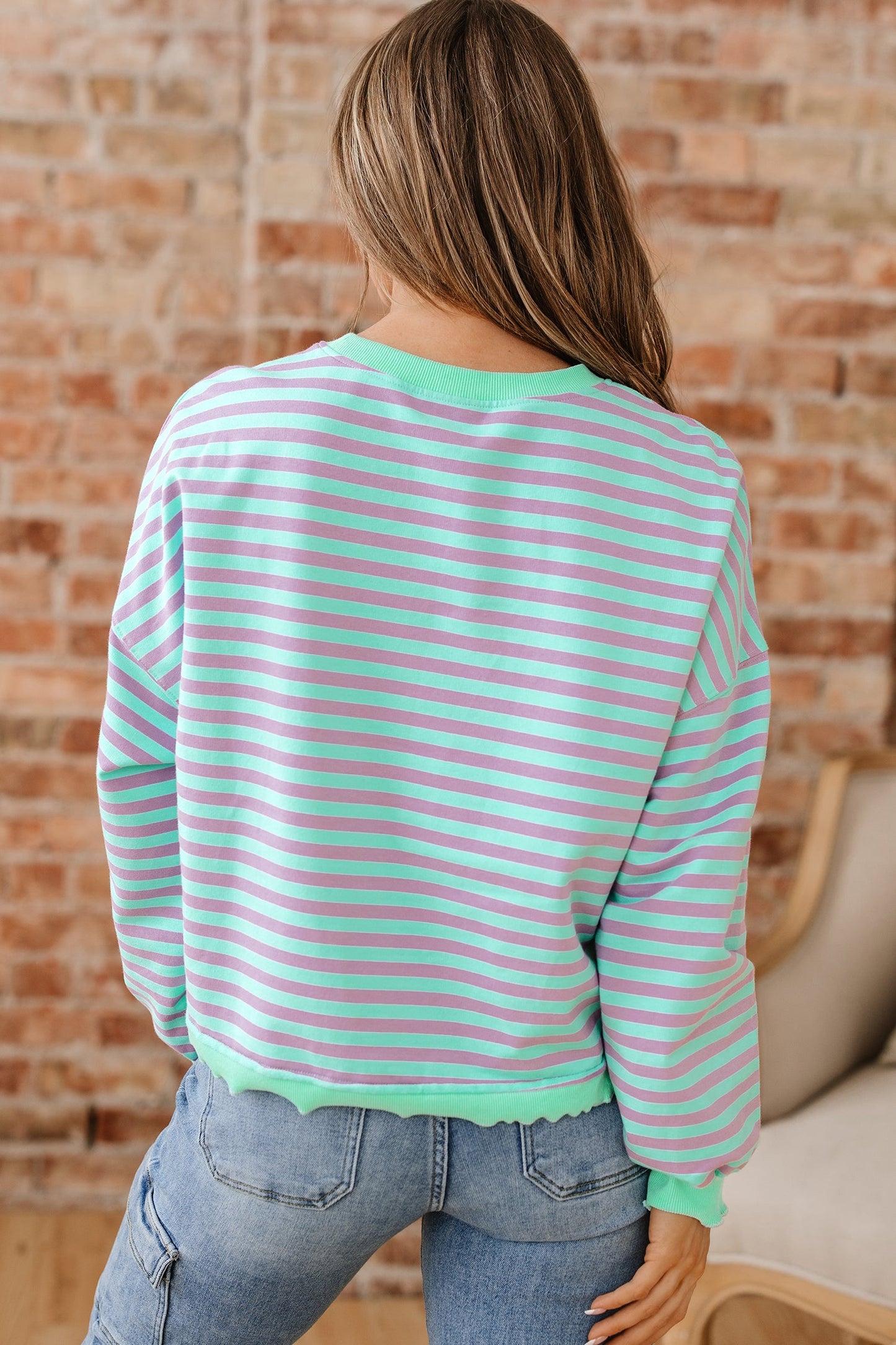 River Ribbed Trim Oversize Sweatshirt