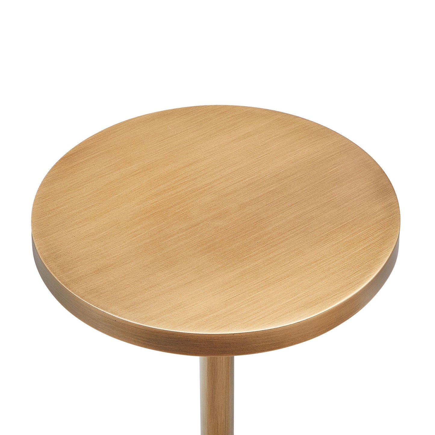 Morven - Adjustable Height Accent Table With Round Top - Antique Brass