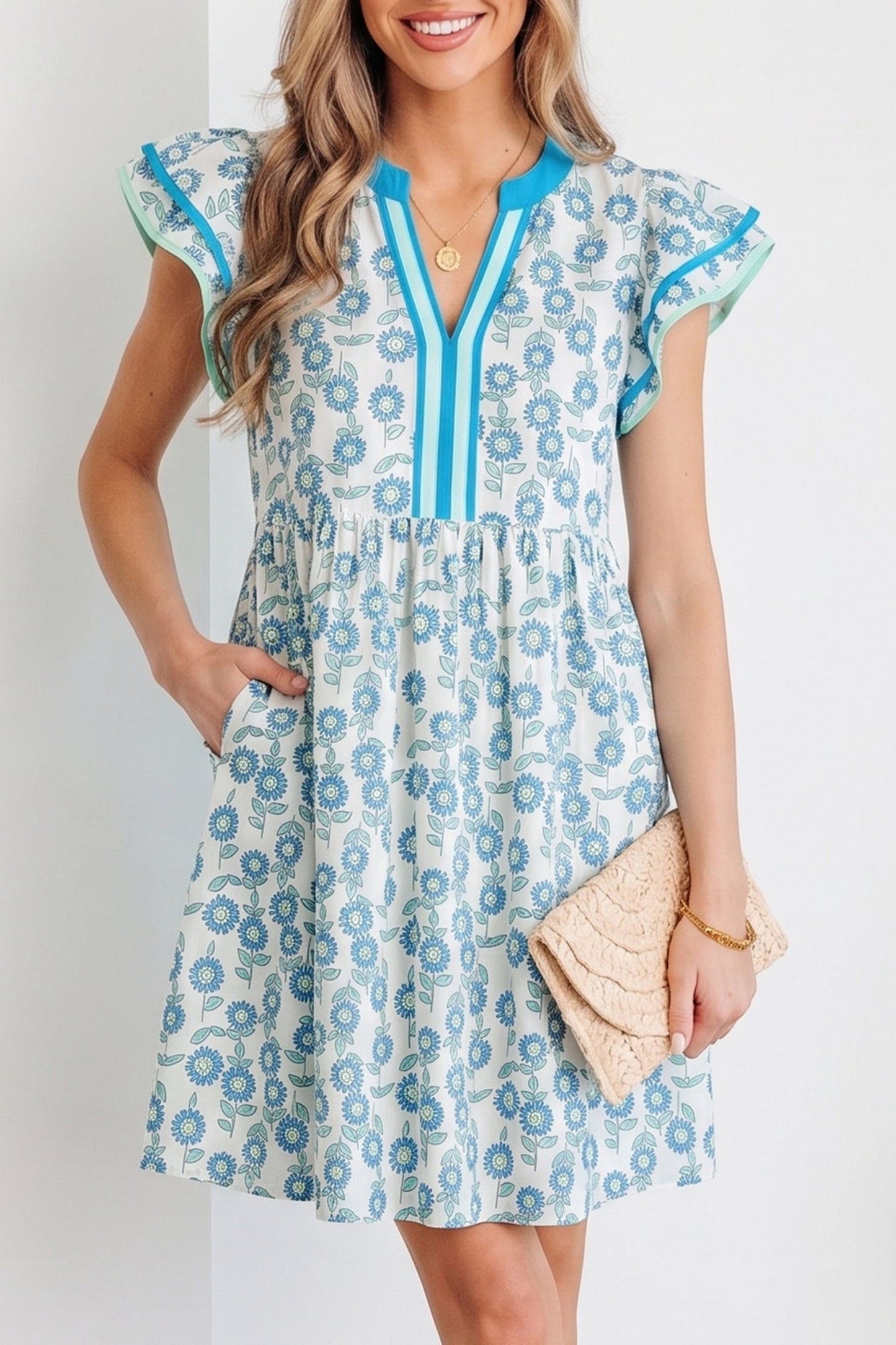 Marlowe Flutter Sleeve Mini Dress