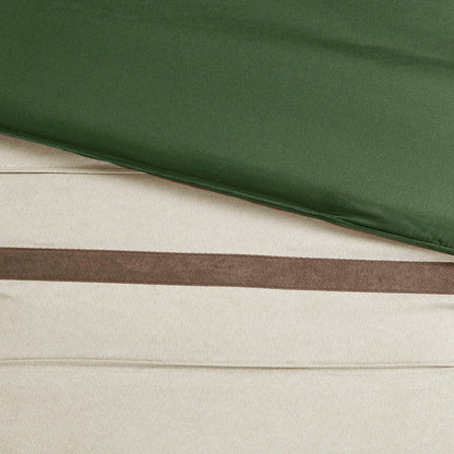 7 Pc Faux Suede Comforter Set Green King