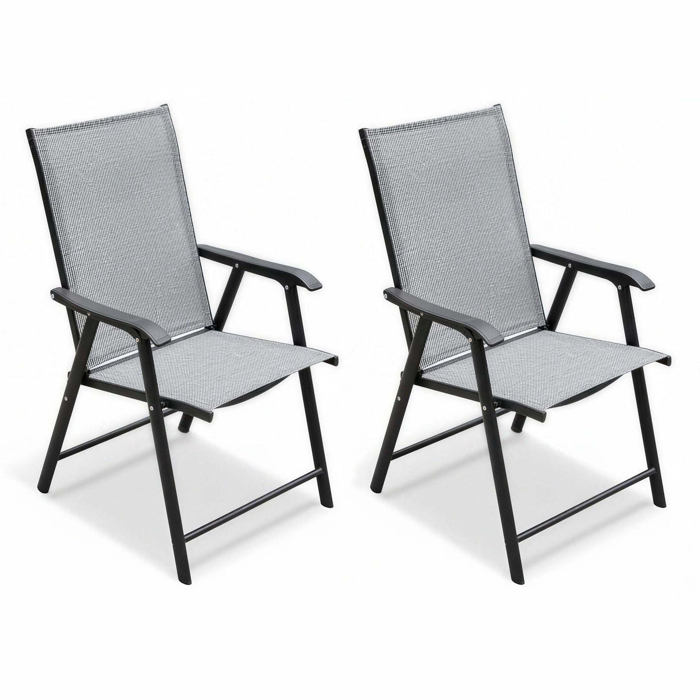 Outdoor Patio Chairs Set of 2 Stackable Portable for Deck, Garden, Camping and Travel