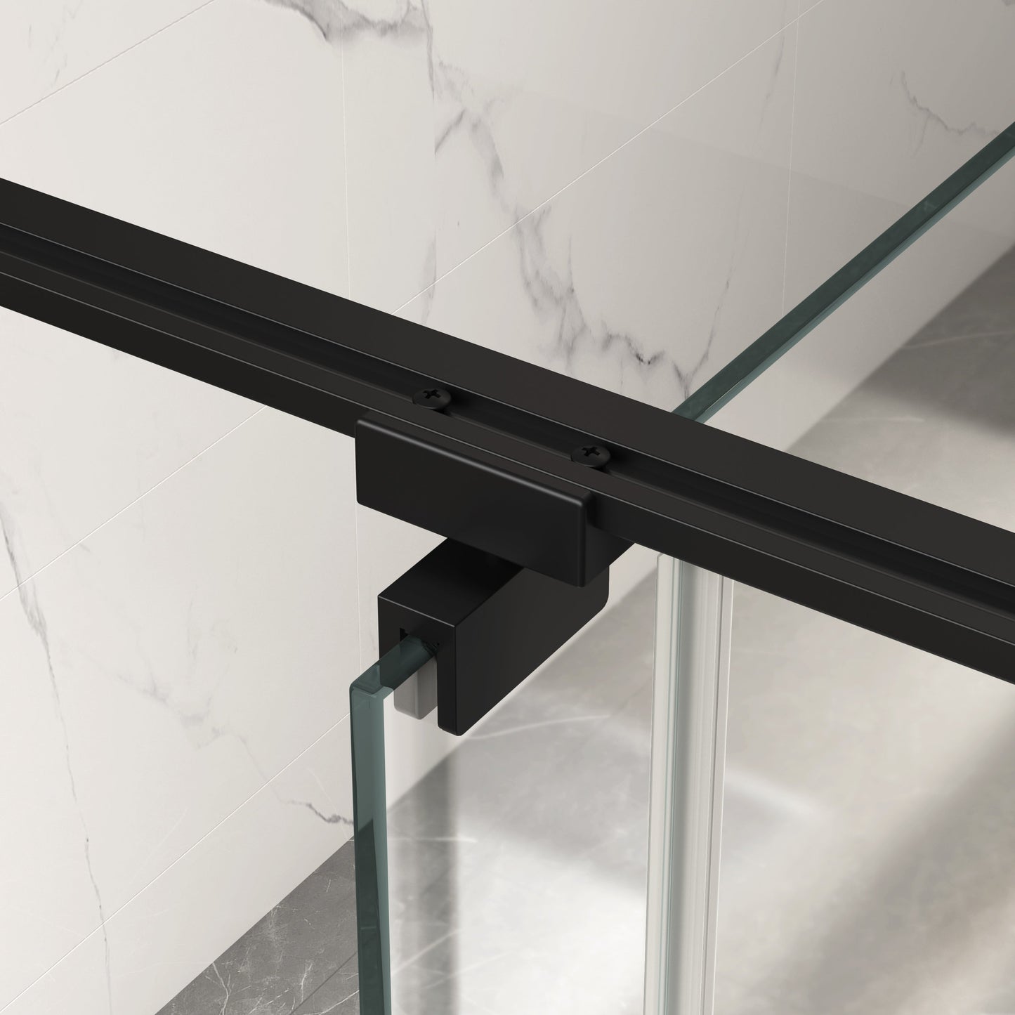 50-54"W x 74"H Pivot Shower Door with Matte Tempered Glass Finish