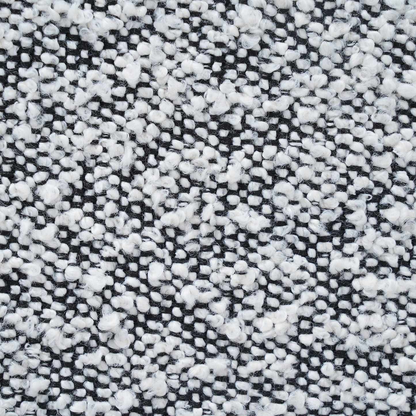 Square Upholstered Ottoman with Black-and-White Fabric