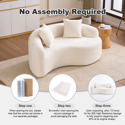 LY-042 S-Curved Chenille Sectional Sofa: Dual-Depth Options
