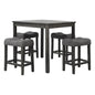 Transitional Counter Dining Set With 4 Tufted Stools