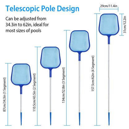 Swinging Pool Skimmer Cleaner Mesh Net Telescopic Pole