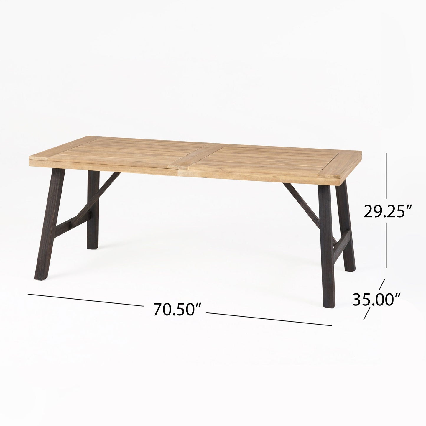 Outdoor Dining Set with 2 Benches and 1 Dining Table - Light Brown